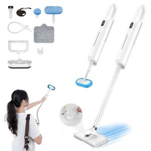 Steam Mop All-in-one for Floor Cleaning, MultiPurpose Steam Cleaner for Home with LED display screen, Detachable Handheld Floor Steamer with Scent Container and strap for Hardwood,Tiles and Carpet