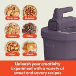 bella 3.5 Qt Hand & Stand Mixer, 2 in 1 Electric Mixer with Bowl, Dough Hook, Whisk & Egg Beater, Multifunctional Handheld Mixer for Baking, 200 Watt, Plum