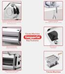 Imperia Titania Pasta Maker- Machine is 100% Made in Italy- Heavy Duty Steel Construction, Manual Roller with Wooden Handle- Cutter for Lasanga, Fettucine & More- Make Fresh Homemade Italian Noodles