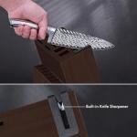 Knife Set, Astercook 21 Pieces Kitchen Knife Set with Built-in Sharpener, German Stainless Steel Knife Block Set, Razor-Sharp Knives with Full-tang Handle, Dishwasher Safe, Silver