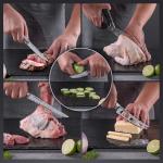 Knife Set, Astercook 21 Pieces Kitchen Knife Set with Built-in Sharpener, German Stainless Steel Knife Block Set, Razor-Sharp Knives with Full-tang Handle, Dishwasher Safe, Silver