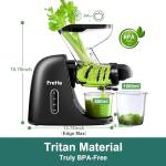 Fretta Juicer Machines, Cold Press Juicer, BPA Free Masticating Juicer Machines Vegetable and Fruit, 3-Inch Wide Feeding Chute, Easy to Clean,Quiet and Strong DC Power, 200W(Black)
