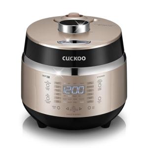CUCKOO High Pressure Rice Cooker 3-Cup Uncooked / 6-Cup Cooked with Induction Heating Technology, Small Rice Maker with 16 Menu Options and Steam Plate, Voice Guide, Gold (CRP-EHSS0309F)
