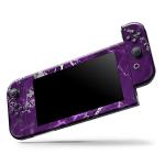 Design Skinz - Compatible with Nintendo Switch OLED Console Bundle - Skin Decal Protective Scratch-Resistant Removable Vinyl Wrap Cover - Purple Marble & Digital Silver Foil V2