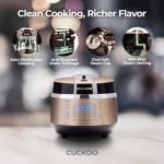 CUCKOO High Pressure Rice Cooker 3-Cup Uncooked / 6-Cup Cooked with Induction Heating Technology, Small Rice Maker with 16 Menu Options and Steam Plate, Voice Guide, Gold (CRP-EHSS0309F)