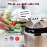 CUCKOO High Pressure Rice Cooker 3-Cup Uncooked / 6-Cup Cooked with Induction Heating Technology, Small Rice Maker with 16 Menu Options and Steam Plate, Voice Guide, Gold (CRP-EHSS0309F)