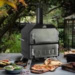 12’’ Outdoor Pizza Oven Wood Fired Pizza Oven Portable Patio Ovens Included Pizza Stone, Pizza Peel, Fold-up Legs, Cover Cooking Rack for Camping Backyard BBQ