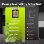 Food Dehydrator 12 Trays 850W, Stainless Steel Food Dryer with Adjustable Timer & Temperature (95-165°F) for Beef Jerky, Fruit, Herbs, Dog Treats