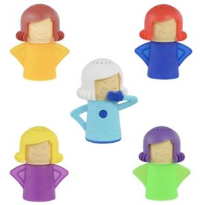 AUPLEX 5 PCS Angry Mama Microwave Cleaners & Cool Mama Fridge Odor Absorber, High temperature Steamer Cleaning Equipments, Refrigerator Moisture Absorber & Freshener Holder For Kitchen Gadget Tools