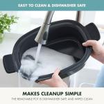 GreenPan Elite 8-in-1 Programmable 6QT Electric Slow Cooker, Dishwasher Safe Lid & Removable Crock, PFAS-Free Healthy Ceramic Nonstick Multi-Cooker, Sear, Sauté,Brown, Steam Basket, Roast, Deep Teal