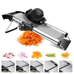 ZHANG XIAO QUAN SINCE 1628 Mandoline Food Slicer for kitchen, Adjustable Stainless Steel Mandoline Vegetable slicer Julienne, Onion Potato Chip French Fry vegetable slicer