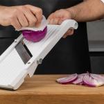 Benriner Mandoline Super Slicer, with 4 Japanese Stainless Steel Blades, BPA Free, 14.5 x 5.25-Inches, New Model