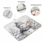 Christmas Snowman Dish Drying Mat for Kitchen Counter Grey Snowflake Drying Pad Absorbent Drying Mats for Countertops Sinks Draining Racks Pine Tree Berry Drainer Xmas Holiday Decor 18x24 Inch