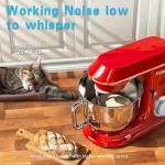 DOBBOR Electric Stand mixer, 9.5QT 660W 7 Speeds Tilt-Head Dough Mixers, Bread Mixer with Dough Hook, Whisk, Beater, Splash Guard for Baking Bread, Cake, Cookie, Pizza, Muffin, Salad and More - Red