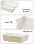 Sweejar Ceramic Bakeware Set, Rectangular Baking Dish for Oven Lasagna Pans for Cooking, Kitchen, Cake Dinner, Banquet and Daily Use, 11.8 x 7.8 x 2.76 Inches of Casserole Dishes (Yellow)
