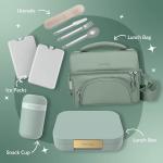 Bentgo Modern - Adult & Teen Bento Lunch Box; 3-4 Compartments, Leak-Resistant, 5.5 Cup Capacity/44 fl oz, Improved Locking Clips, Reusable, BPA-Free, Dishwasher/Microwave Safe Tray (Mint Green)