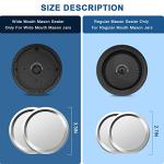 Electric Mason Cordless Vacuum Sealer Kit for Wide-Mouth & Regular-Mouth Mason Jars, for Food Storage and Fermentation, Black