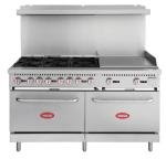 Kratos 60" Gas Range with 6 Burners & Griddle