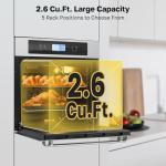 ThermoMate 24 Inch Electric Wall Oven, ETL Certified, 2.6 Cu.Ft. Convection Ovens with 12 Functions, 3D Heating, 3100W, Sensor Touch Control, Safety Lock, Stainless Steel