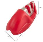 KitchenIQ 50883 - Edge Grip 2-Stage Knife Sharpener - Red - Coarse & Fine Sharpeners - Compact - Stable Non-Slip Base - Soft Grip Rubber Handle - Straight & Serrated Knives