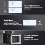 ThermoMate 24 Inch Electric Wall Oven, ETL Certified, 2.6 Cu.Ft. Convection Ovens with 12 Functions, 3D Heating, 3100W, Sensor Touch Control, Safety Lock, Stainless Steel