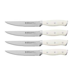 HENCKELS Forged Accent Razor-Sharp Steak Knife Set of 4, White, German Engineered Knife Informed by over 100 Years of Mastery