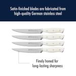 HENCKELS Forged Accent Razor-Sharp Steak Knife Set of 4, White, German Engineered Knife Informed by over 100 Years of Mastery