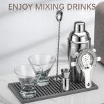 USEEKRIL Travel Martini Kit with 2 Glasses,Travel Bartender Kit with Case Recipe Cards, Cocktail Shaker Set for Cocktail Mixer,Martini Gift Shaker Set for Home Outdoor Party