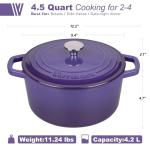 VORRINGARD Enameled Cast Iron Dutch Oven Pot with Lid, for Bread Baking, Round Bread Oven- include Sourdough Bread Baking Supplies Set, 4.5QT, Purple