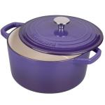 VORRINGARD Enameled Cast Iron Dutch Oven Pot with Lid, for Bread Baking, Round Bread Oven- include Sourdough Bread Baking Supplies Set, 4.5QT, Purple