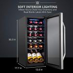 Ivation 18 Bottle Compressor Wine Cooler Refrigerator w/Lock | Large Freestanding Wine Cellar For Red, White, Champagne or Sparkling Wine | 41f-64f Digital Temperature Control Fridge Stainless Steel