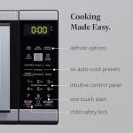 Farberware 0.9 Cu. Ft. Countertop Microwave Oven – 900 Watts Power, Auto Cook Settings, Defrost, Easy Clean and Child Safety Lock-Stainless and Black, Stainless Steel