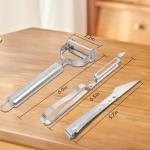 Adnexum 3-in-1 Vegetable Peeler - Ultra Sharp Slicer, Grater & Peeler with Ergonomic Design Grip for Effortless Peeling, Slicing and Grating for Fruit, Potatoes, Carrots, Apples