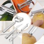 Adnexum 3-in-1 Vegetable Peeler - Ultra Sharp Slicer, Grater & Peeler with Ergonomic Design Grip for Effortless Peeling, Slicing and Grating for Fruit, Potatoes, Carrots, Apples