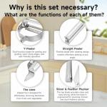 Adnexum 3-in-1 Vegetable Peeler - Ultra Sharp Slicer, Grater & Peeler with Ergonomic Design Grip for Effortless Peeling, Slicing and Grating for Fruit, Potatoes, Carrots, Apples