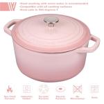 VORRINGARD Enameled Cast Iron Dutch Oven Pot with Lid, for Bread Baking, Round Bread Oven- include Sourdough Bread Baking Supplies set, 4.5QT, Pink