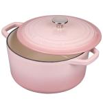 VORRINGARD Enameled Cast Iron Dutch Oven Pot with Lid, for Bread Baking, Round Bread Oven- include Sourdough Bread Baking Supplies set, 4.5QT, Pink