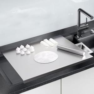 Stainless steel cutting board for kitchen,steel chopping board,baking sheet,suitable for meat, fruits, vegetables and pastry board,15.7"L x 11.8"W