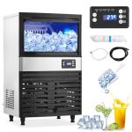 Commercial Ice Maker Machine, 150LBS/24H Ice Machine with 30LBS Bin, Fast Ice Making in 8-15 Mins,78 Ice Cubes per Batch, Auto-Clean, Blue Light, Timer Function, w/Filter for Home, Kitchen, RV, Bar