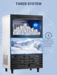 Commercial Ice Maker Machine, 150LBS/24H Ice Machine with 30LBS Bin, Fast Ice Making in 8-15 Mins,78 Ice Cubes per Batch, Auto-Clean, Blue Light, Timer Function, w/Filter for Home, Kitchen, RV, Bar