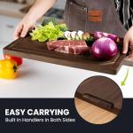 Walnut Wood Cutting Board for Kitchen with Deep Juice Groove & Side Handles, 17”L x 11”W x 0.8”H, Handcrafted North American Black Walnut Wood Grain, Medium Chopping Board, Reversible Butcher Block