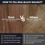 Walnut Wood Cutting Board for Kitchen with Deep Juice Groove & Side Handles, 17”L x 11”W x 0.8”H, Handcrafted North American Black Walnut Wood Grain, Medium Chopping Board, Reversible Butcher Block