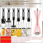 Handheld Immersion Blender, 1000W Powerful 10-in-1 Set for Smoothies,Orange Juicer, Egg Beater, Dough Hook, Vegetable Chopper, Potato Masher (11th Accessory Not Recommended)