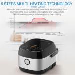 Midea 3L Rice Cooker with Steamer Basket, 6-Cup Uncooked Capacity, Induction Heating & Fuzzy Logic Technology, 24h Delay Start & Keep Warm, Non-Stick Inner Pot