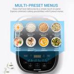 Midea 3L Rice Cooker with Steamer Basket, 6-Cup Uncooked Capacity, Induction Heating & Fuzzy Logic Technology, 24h Delay Start & Keep Warm, Non-Stick Inner Pot