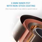 Midea 3L Rice Cooker with Steamer Basket, 6-Cup Uncooked Capacity, Induction Heating & Fuzzy Logic Technology, 24h Delay Start & Keep Warm, Non-Stick Inner Pot