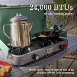 Coleman Cascade 3-in-1 Outdoor Camp Stove, Portable Cooktop with Included Cast-Iron Grill & Griddle Accessories, 24,000 BTUs of Power for Camping, Tailgating, Grilling