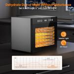 Food Dehydrator, 650W Powerful Fruit Dryer Machine with Adjustable Timer & Temperature, 8 Stainless Steel Trays, Quiet Operation, for Jerky, Fruits, Herbs, Dog Treats