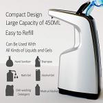 Automatic Soap Dispenser, Touchless Soap Dispenser, Hand Sanitizer Dispenser,Adjustable Dispensing Volume,Wall Mount/Countertop Soap Dispenser,for Kitchen/Bathroom/School/hospital,450ml/15.2oz(Silver)