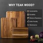 Teak Wood Cutting Board Set for Kitchen High-End Non Toxic Non Slip Over Sink Solid Thick Wood Haus Chopping Board Extra Large Big Small Best Kitchen Essential House Warming Hostess Host Gift